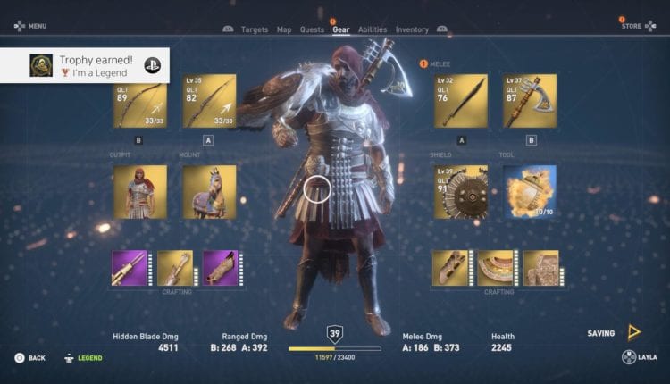 Assassins Creed - Origins] excellent game with a good platinum if you like  a grind, really putting me off getting the platinum for odyssey but I'll  get around to it eventually 